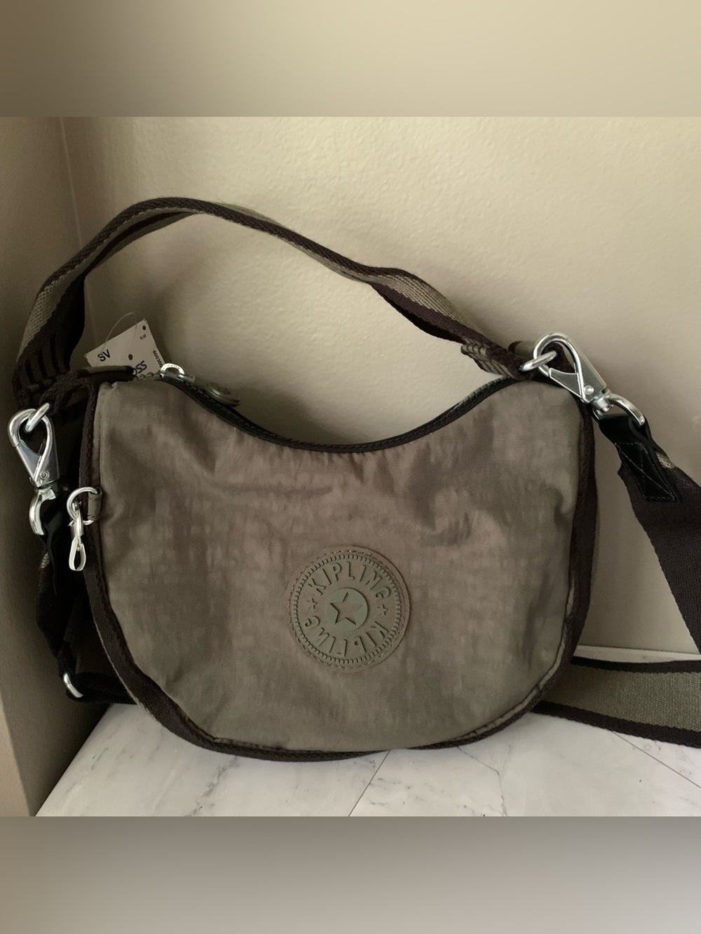 Kipling Malise Green Moss Stripe Retail 108$+ - Picture 3 of 7